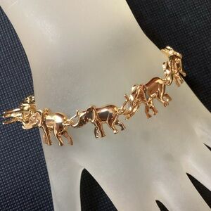 C. Wonder Gold Elephant Link Charm Bracelet NWOT